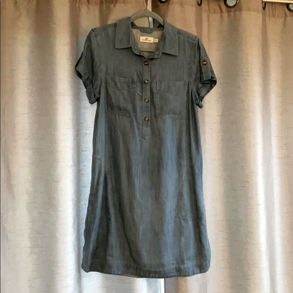 Vineyard Vines Tencel Dress (8) cute details, Blue - Picture 4 of 14